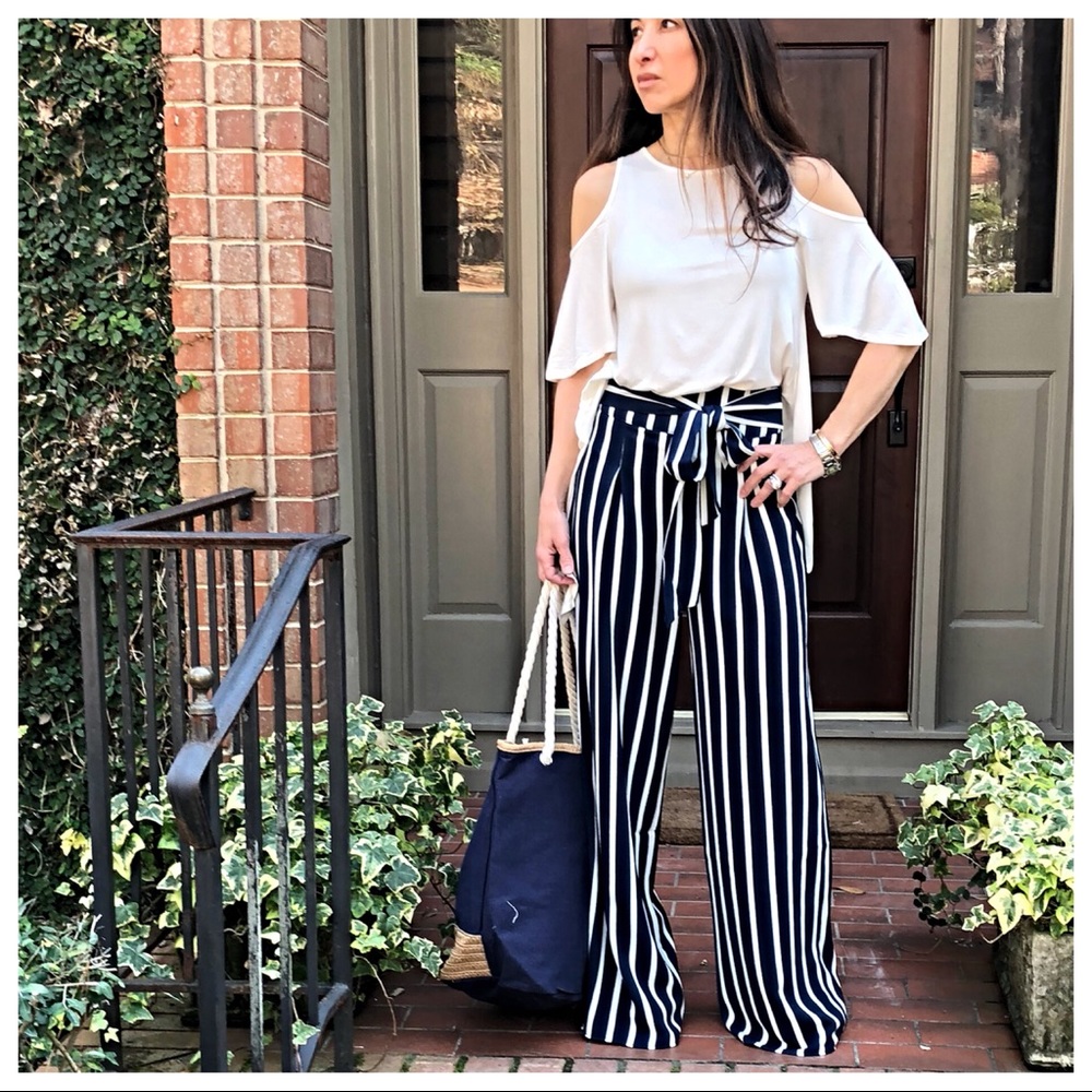 ✨LAST ONE✨Wide leg striped palazzo pants - Picture 6 of 8